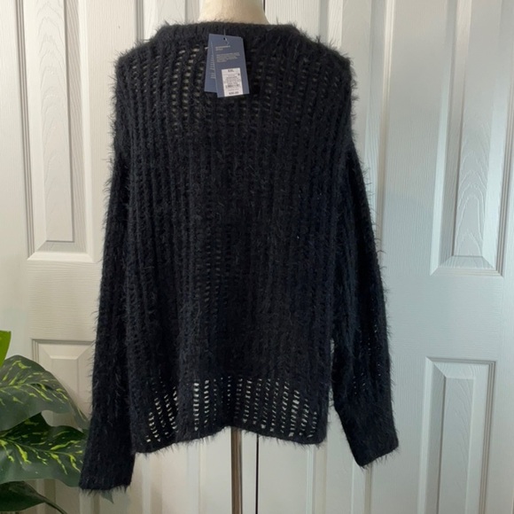 Universal Thread Women's Crewneck Openwork Pullover Sweater Black XXL - Picture 9 of 12